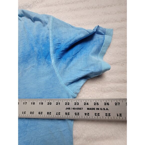 Patrick Assaraf Mens V-Neck Short Sleeve T-Shirt XXL Tie-Dye Blue Pima Cotton - Picture 7 of 8